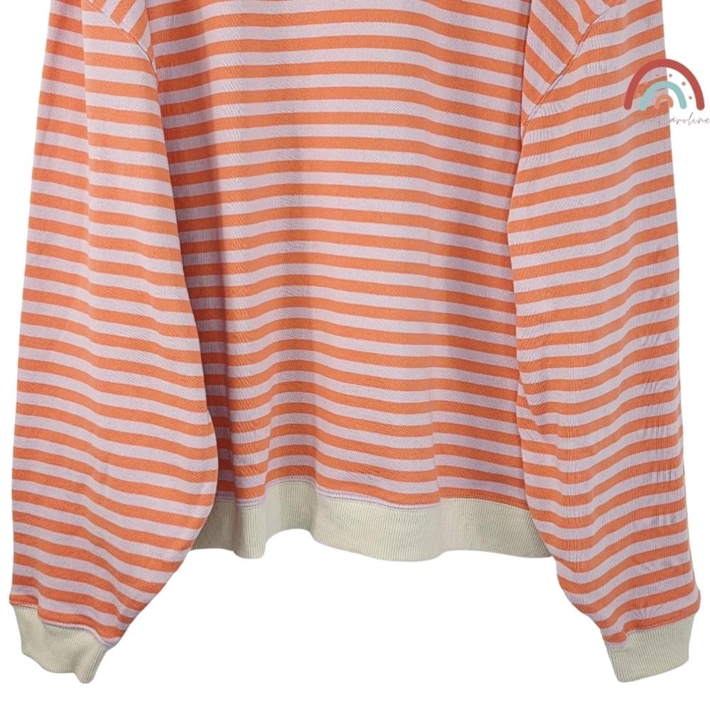 New! FP We The Free Classic Striped Oversized Crewneck in Orchid Combo - Picture 9 of 12